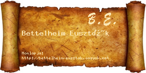 Bettelheim Euszták névjegykártya